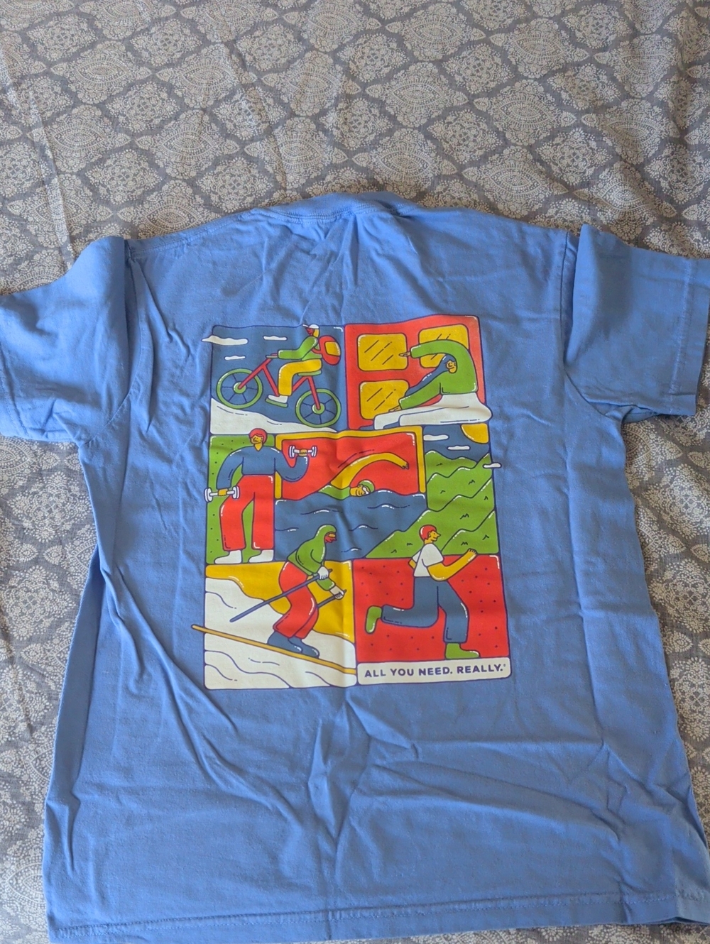 Comfort Colors Light Blue Tee with Multisport Graphic Panel